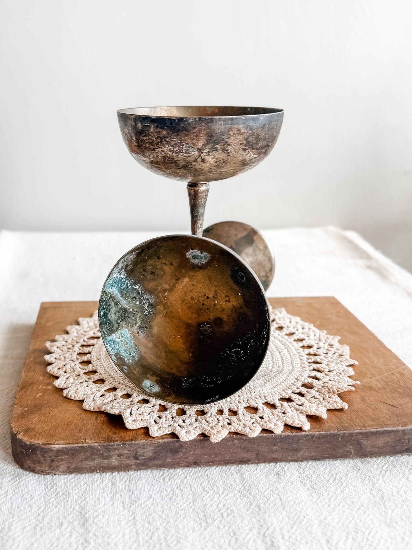 Mid Century Silver Plated Wine Chalices
