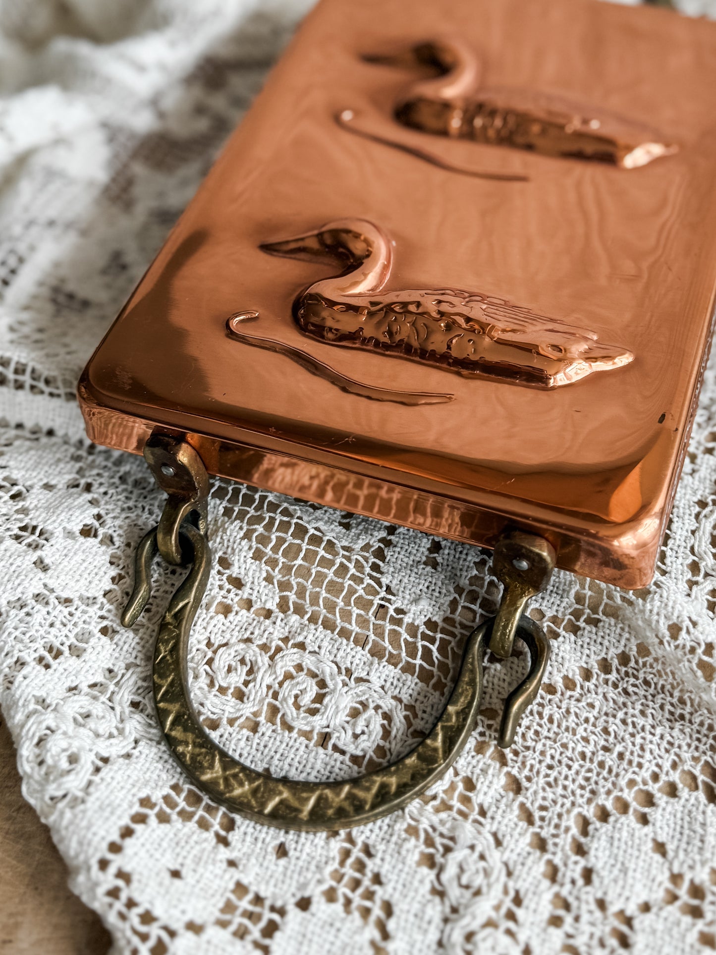 Brass handled Copper Duck mold