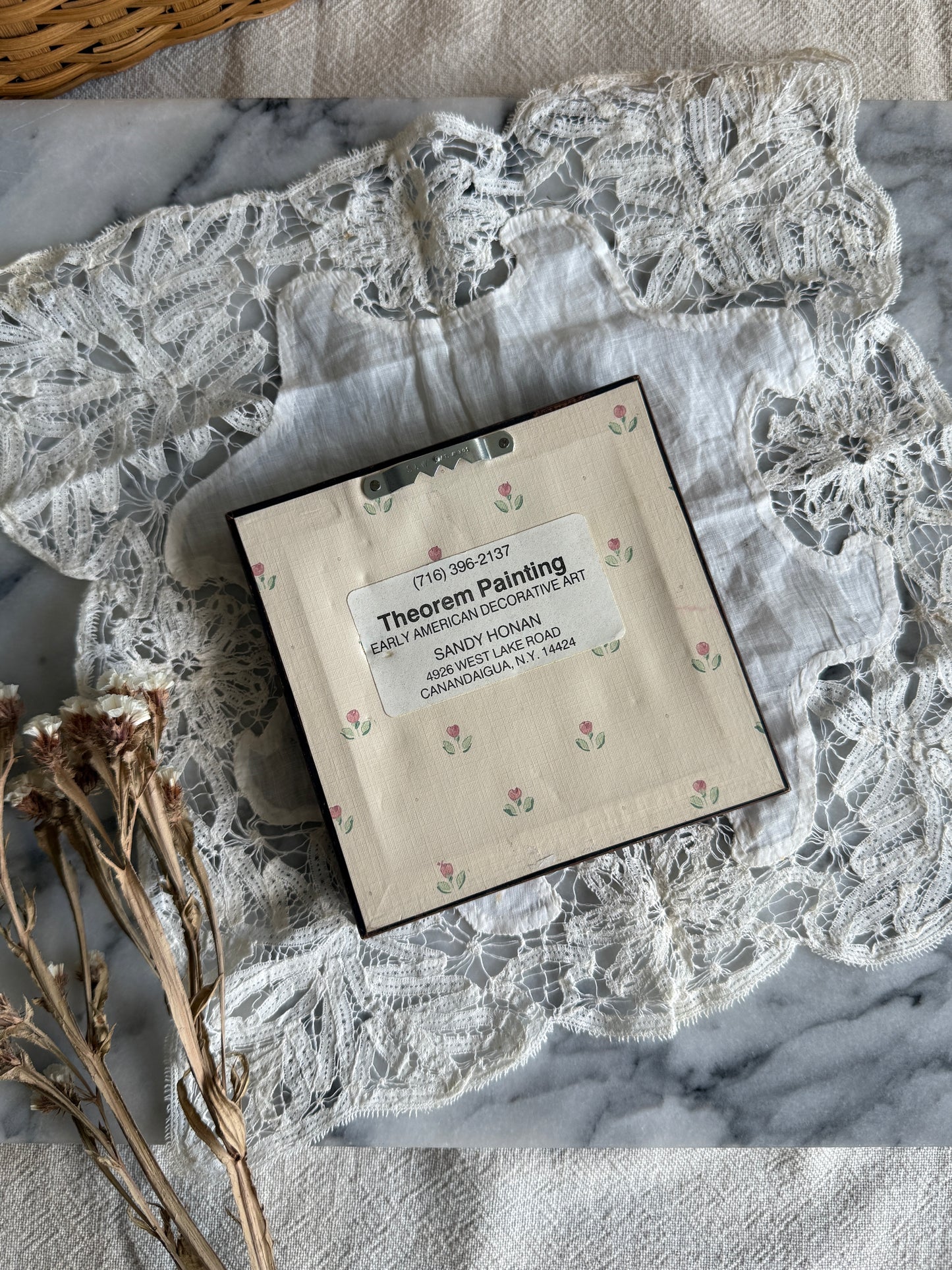 Mini Theorem painting with a wreath and florals