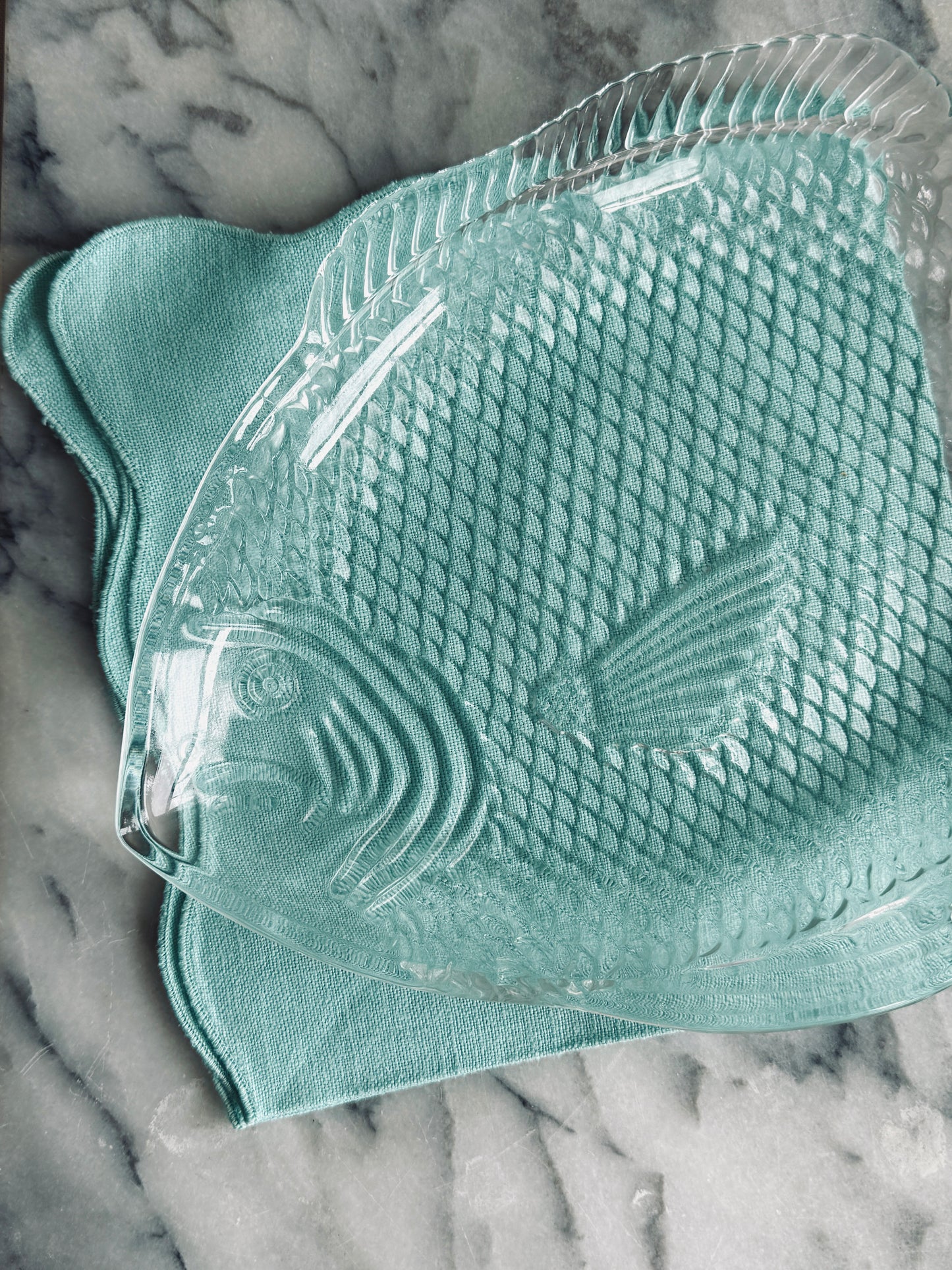 Vintage Glass fish platter