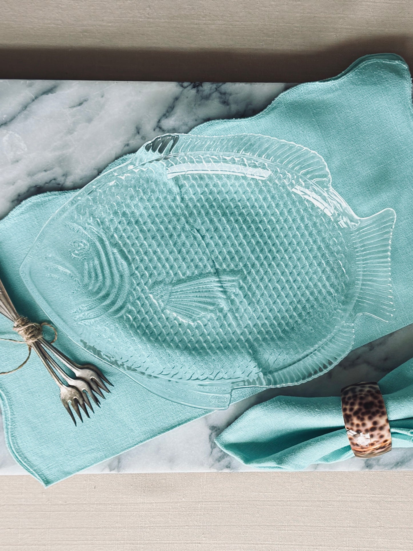 Vintage Glass fish platter