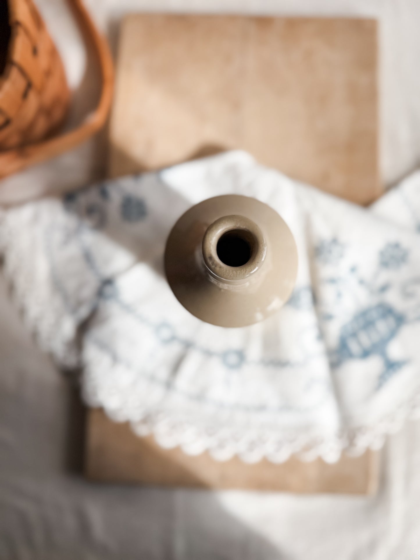 Large Glazed Antique Stoneware Bottle