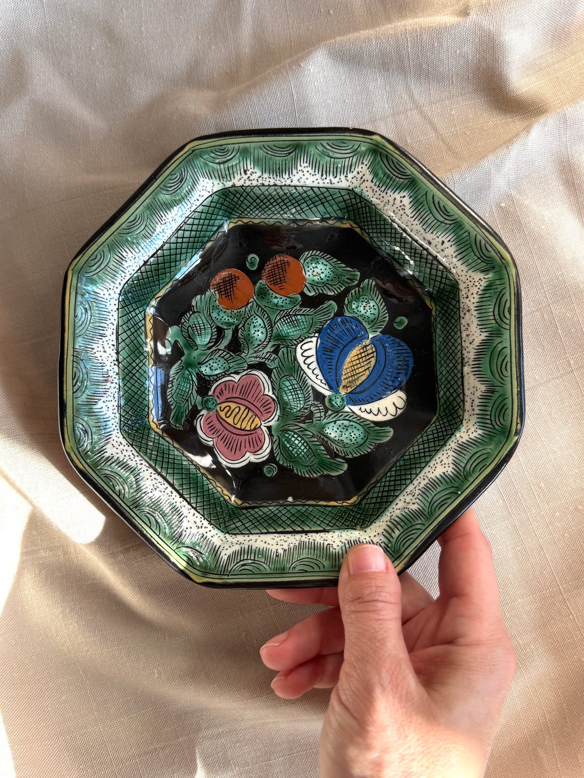 Vintage Swiss earthenware bowl