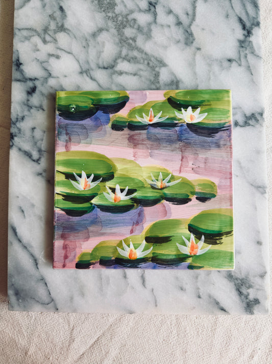 Italian hand painted art tile