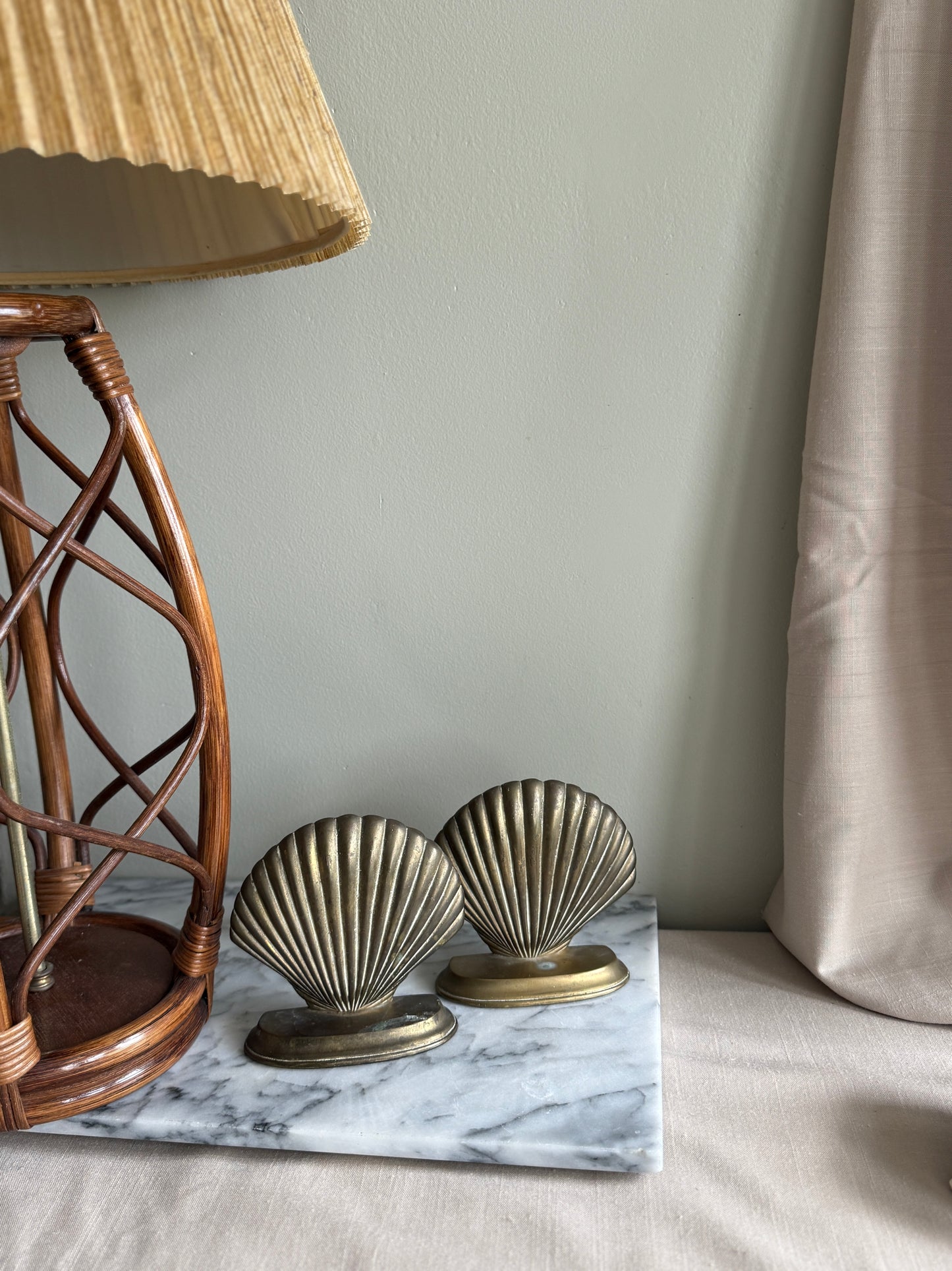 Brass shell bookends