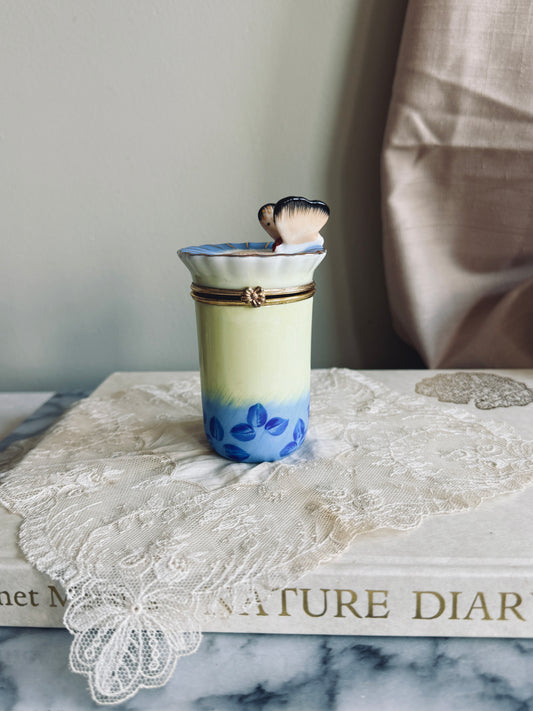 Tall butterfly trinket box
