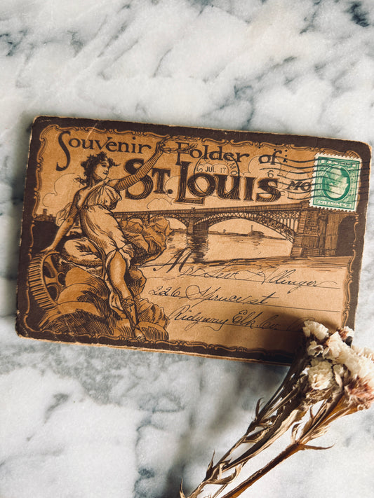 Antique fold out postcard pack from St. Louis, Missouri