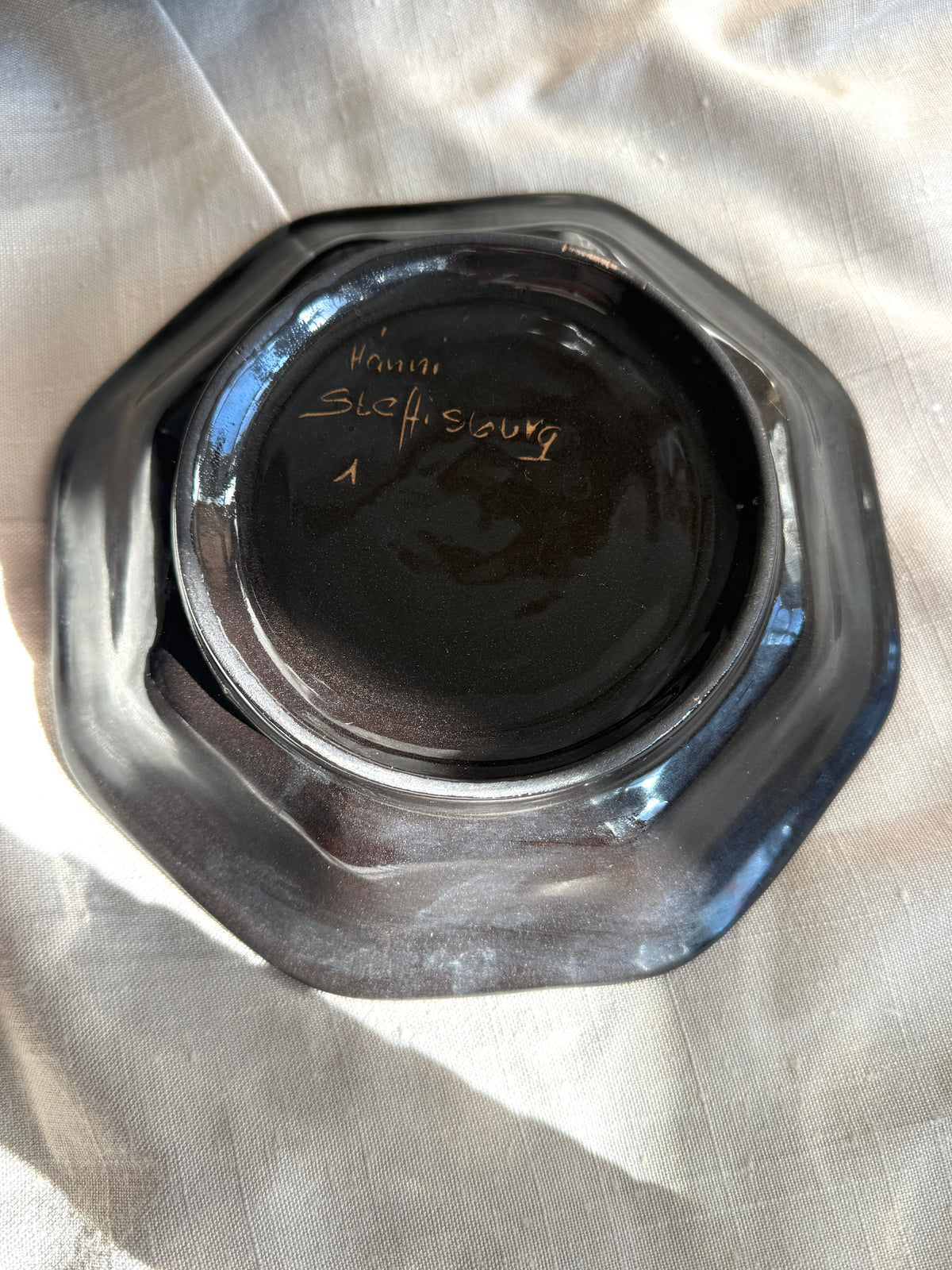 Vintage Swiss earthenware bowl