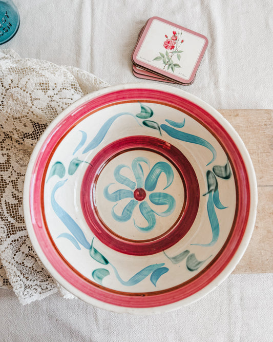 Large Roseville Painted Bowl