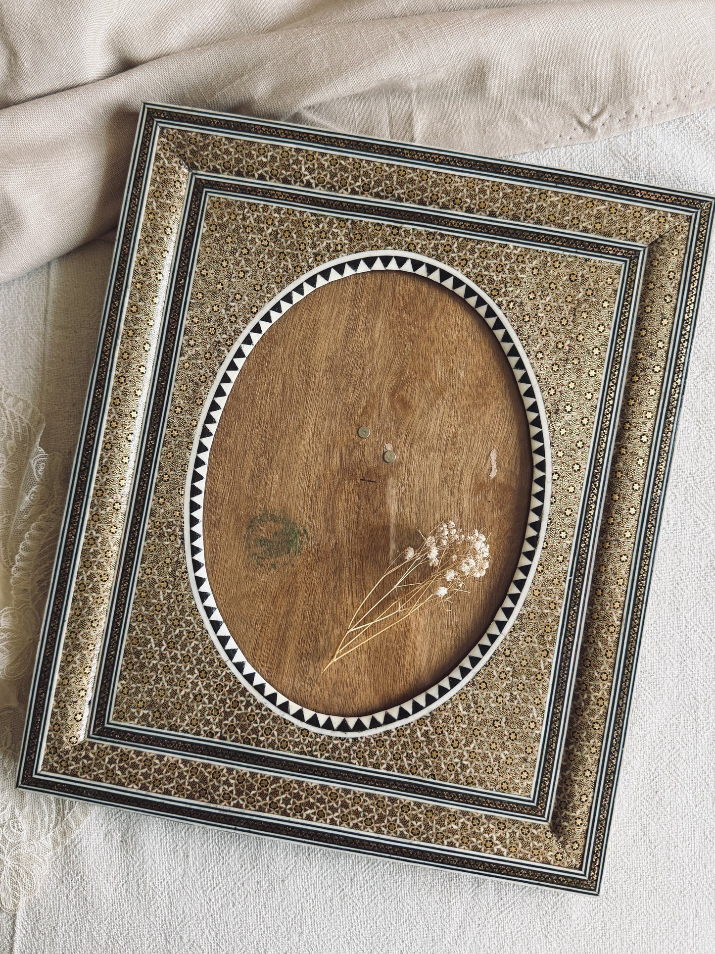 Exquisite large Khatamkari Marquetry photo frame