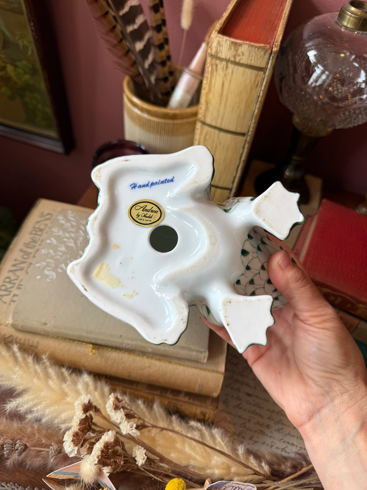 Vintage Sadek by Andrea porcelain hand painted frog
