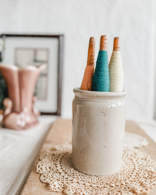 Set of 4 Vintage wooden yarn spindles or bobbins