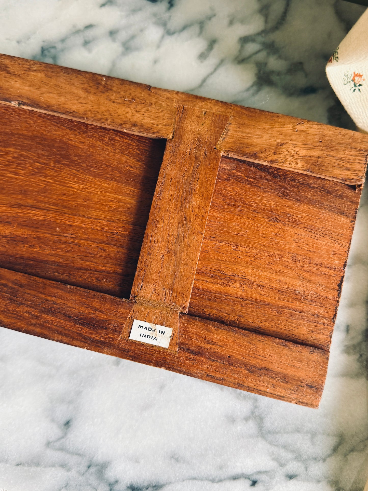 Vintage Hand carved wooden book rack