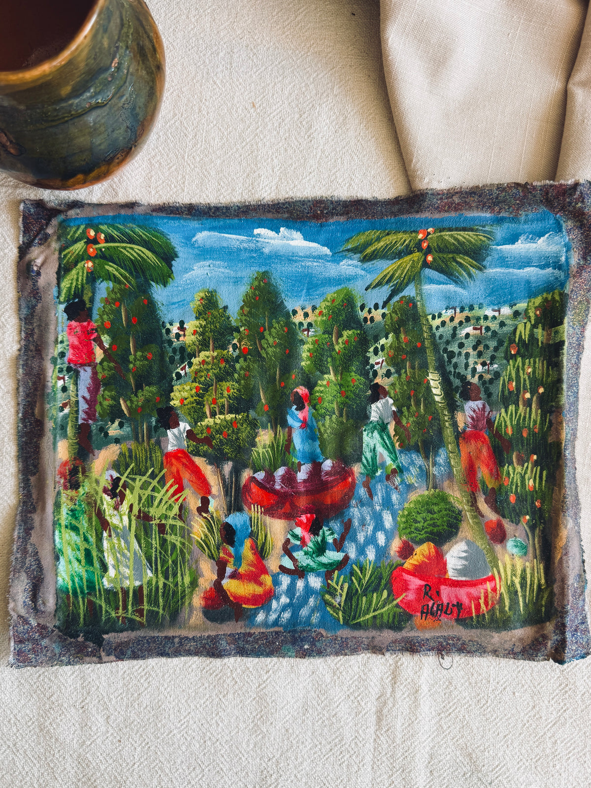 Haitian folk art painting by “Alaby”