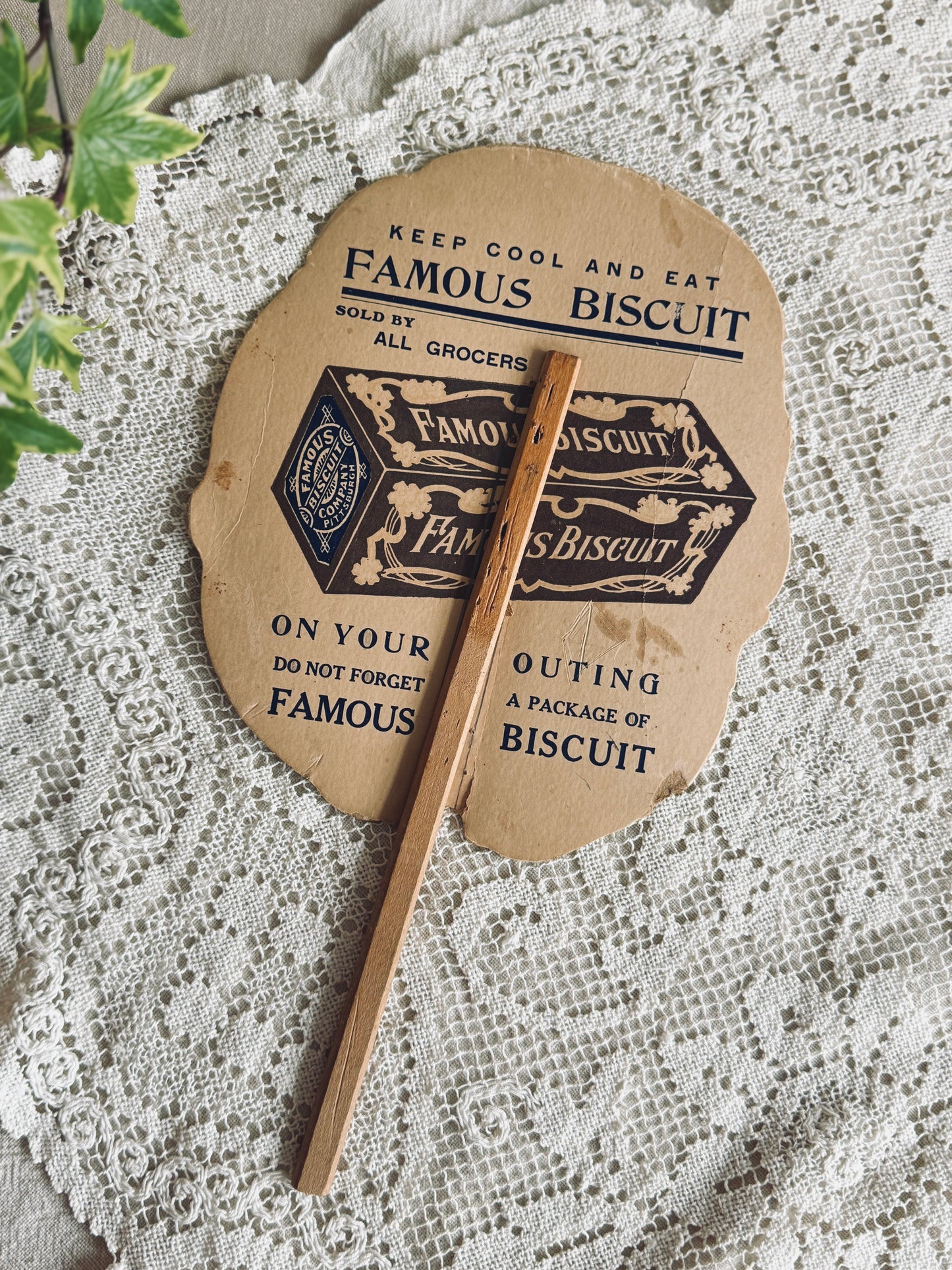 Antique advertising fan