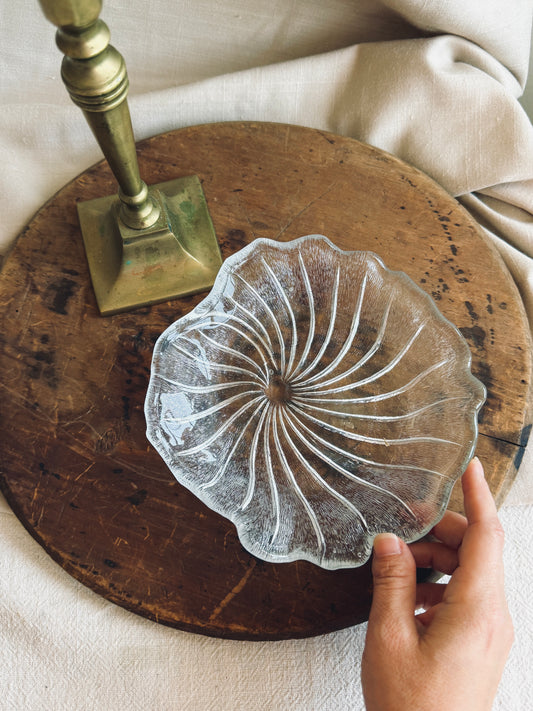 Vintage morning glory glass dish