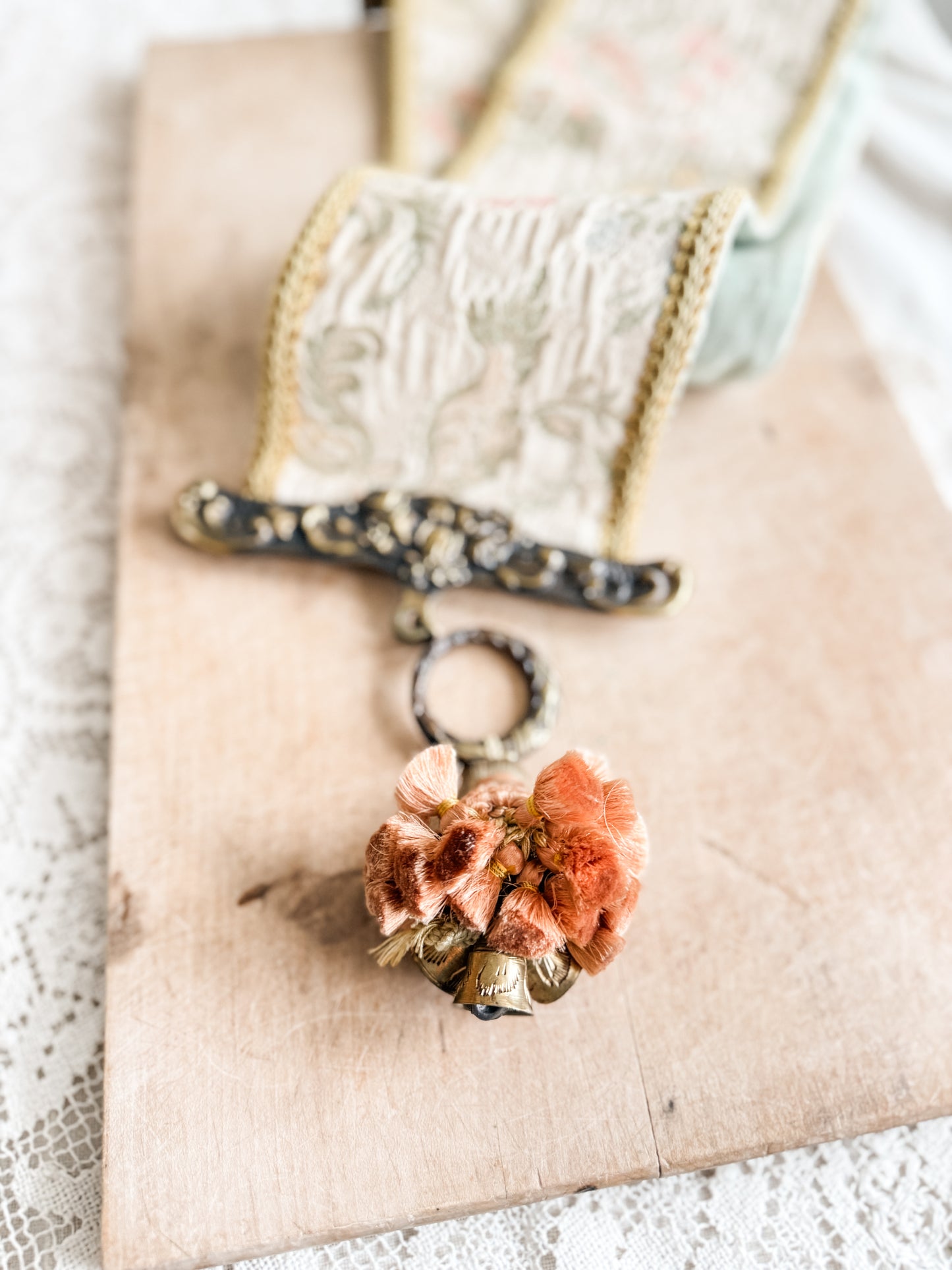 Soft Pastel Floral Vintage Floral bell pull