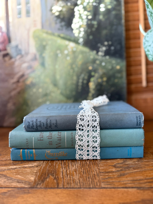 Vintage Blue Book Stack