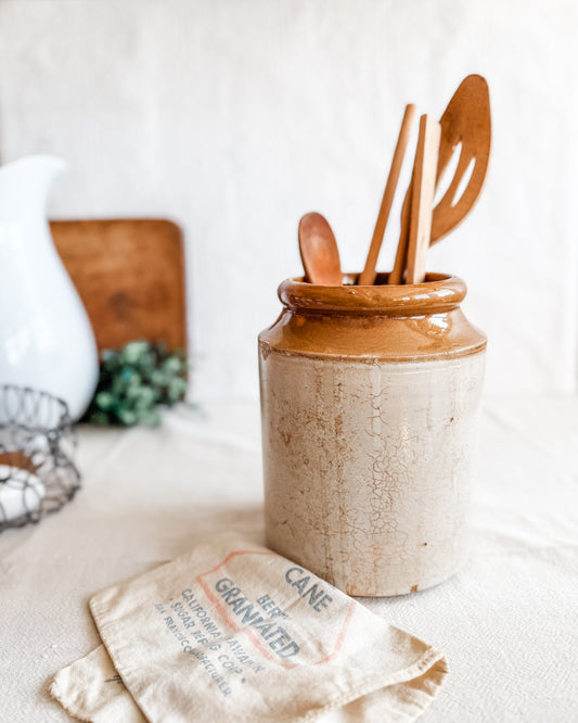 Antique Victorian Pantry Utensil Crock