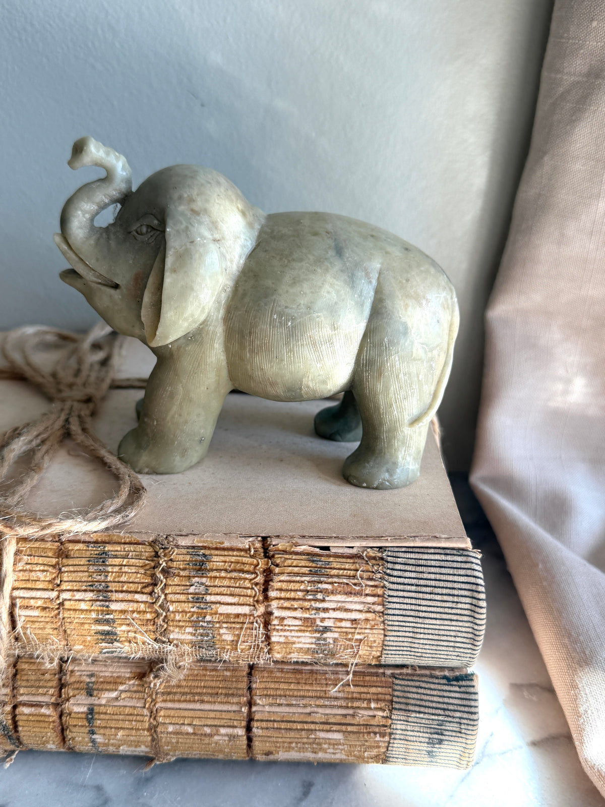 Hand carved stone elephant