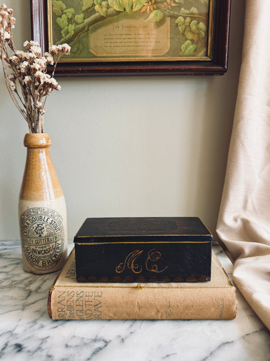 Antique handpainted toleware box