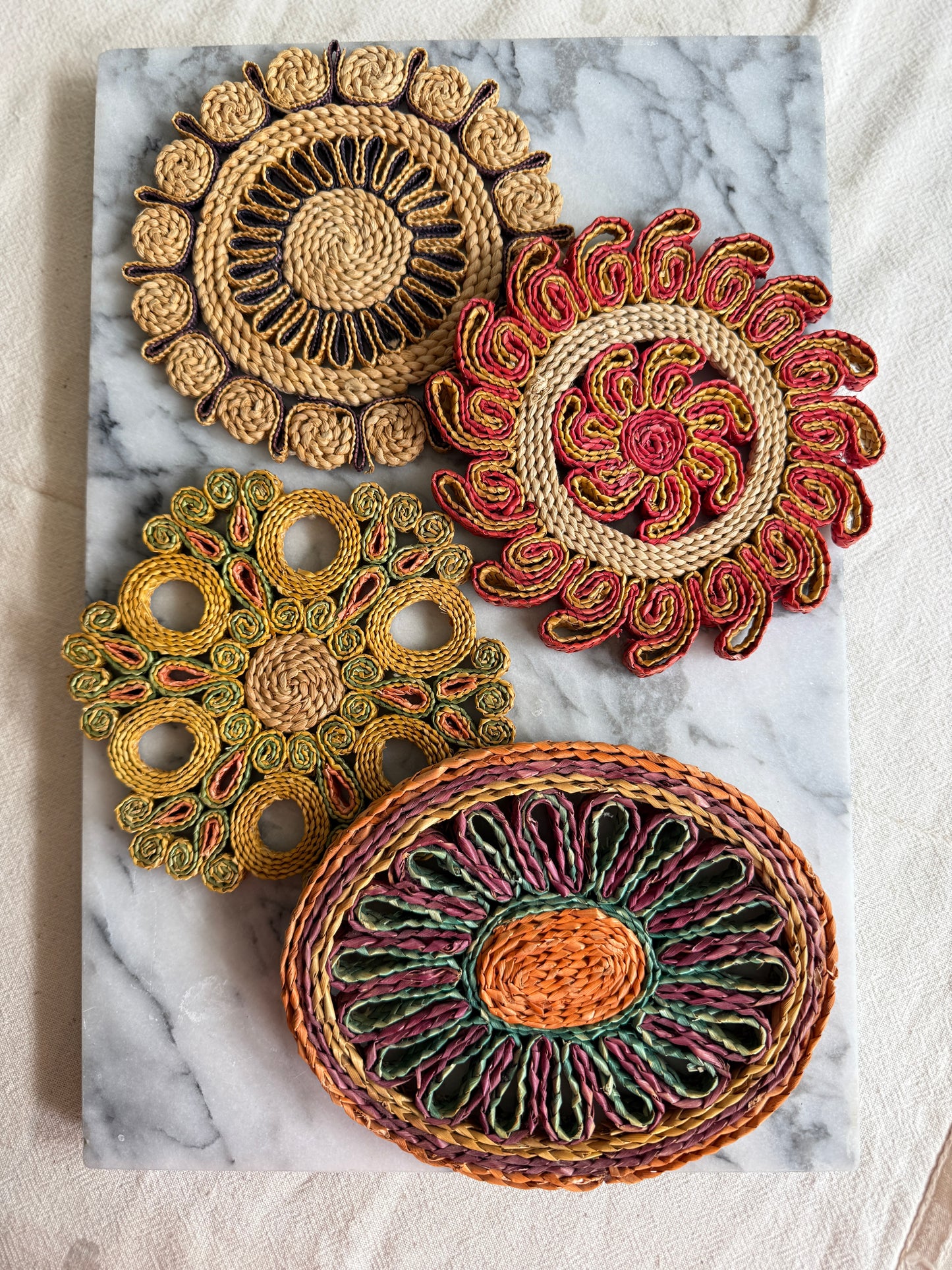 Set of four hot pads