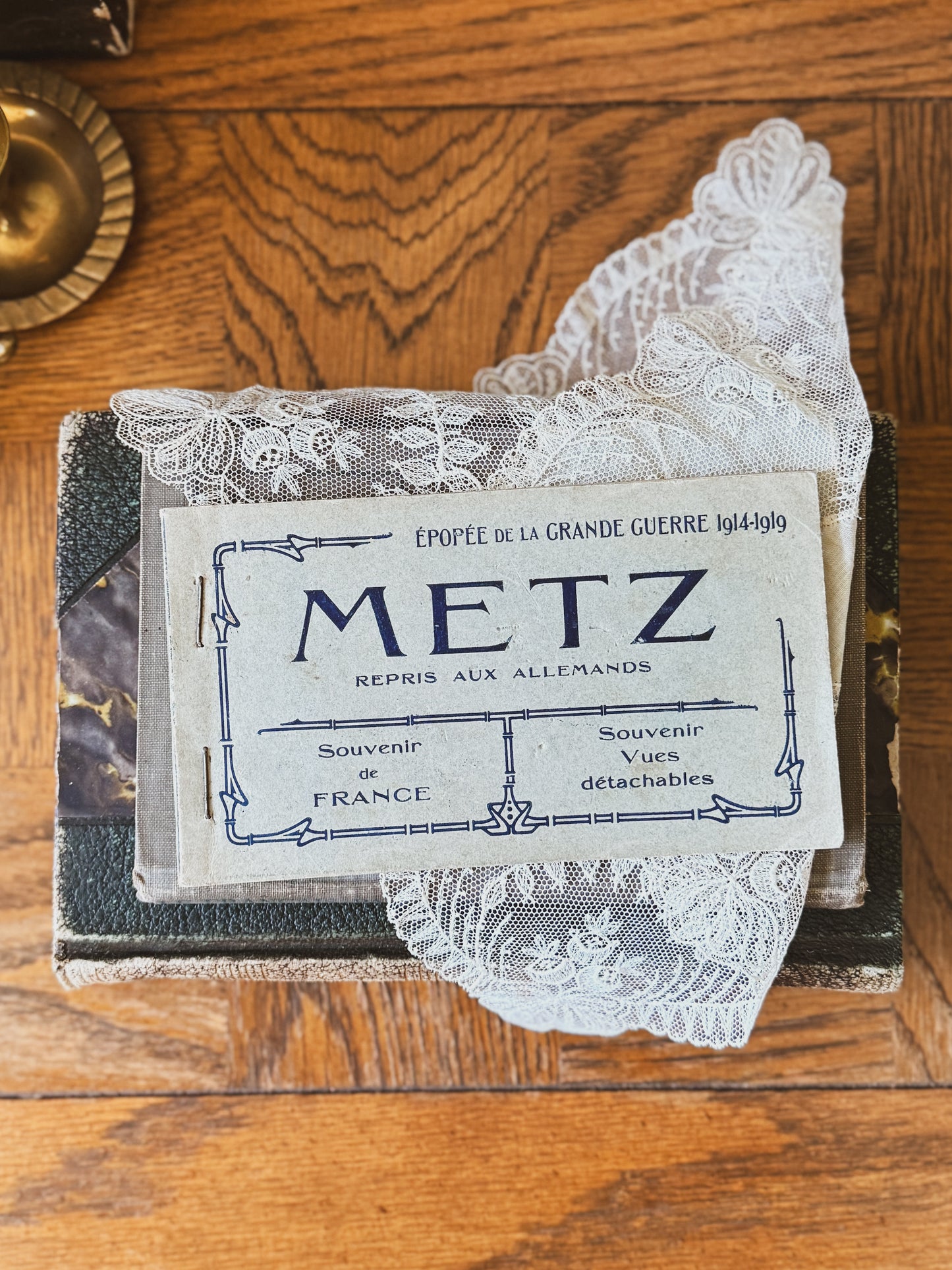 Antique French postcard booklet from the city of Metz
