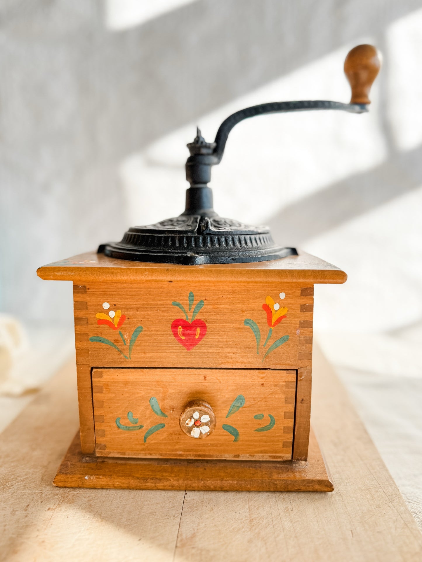 Vintage Handpainted Coffee Grinder