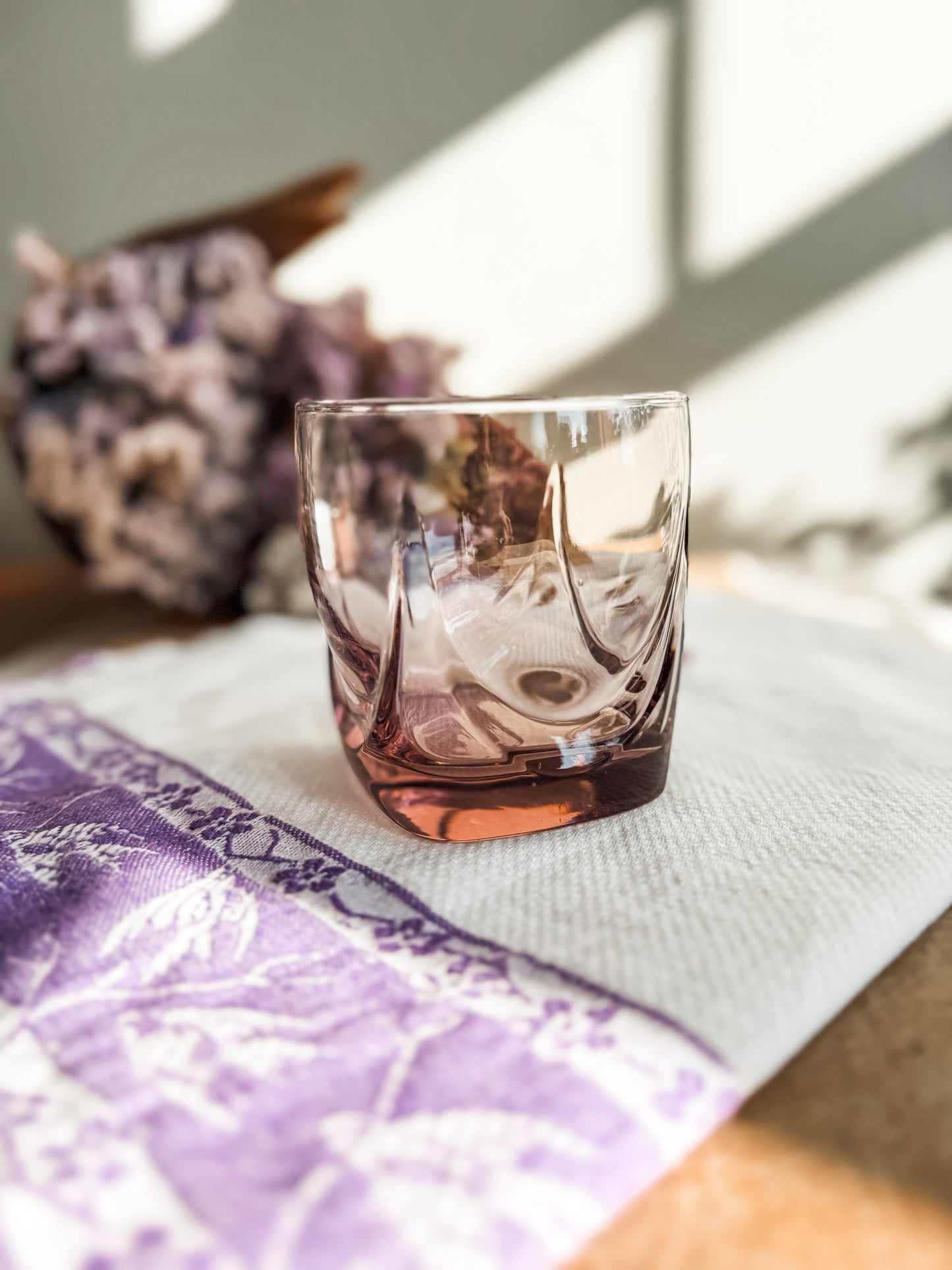 Set of 5 Vintage Libbey Glass Imperial Plum Old Fashioned Glasses