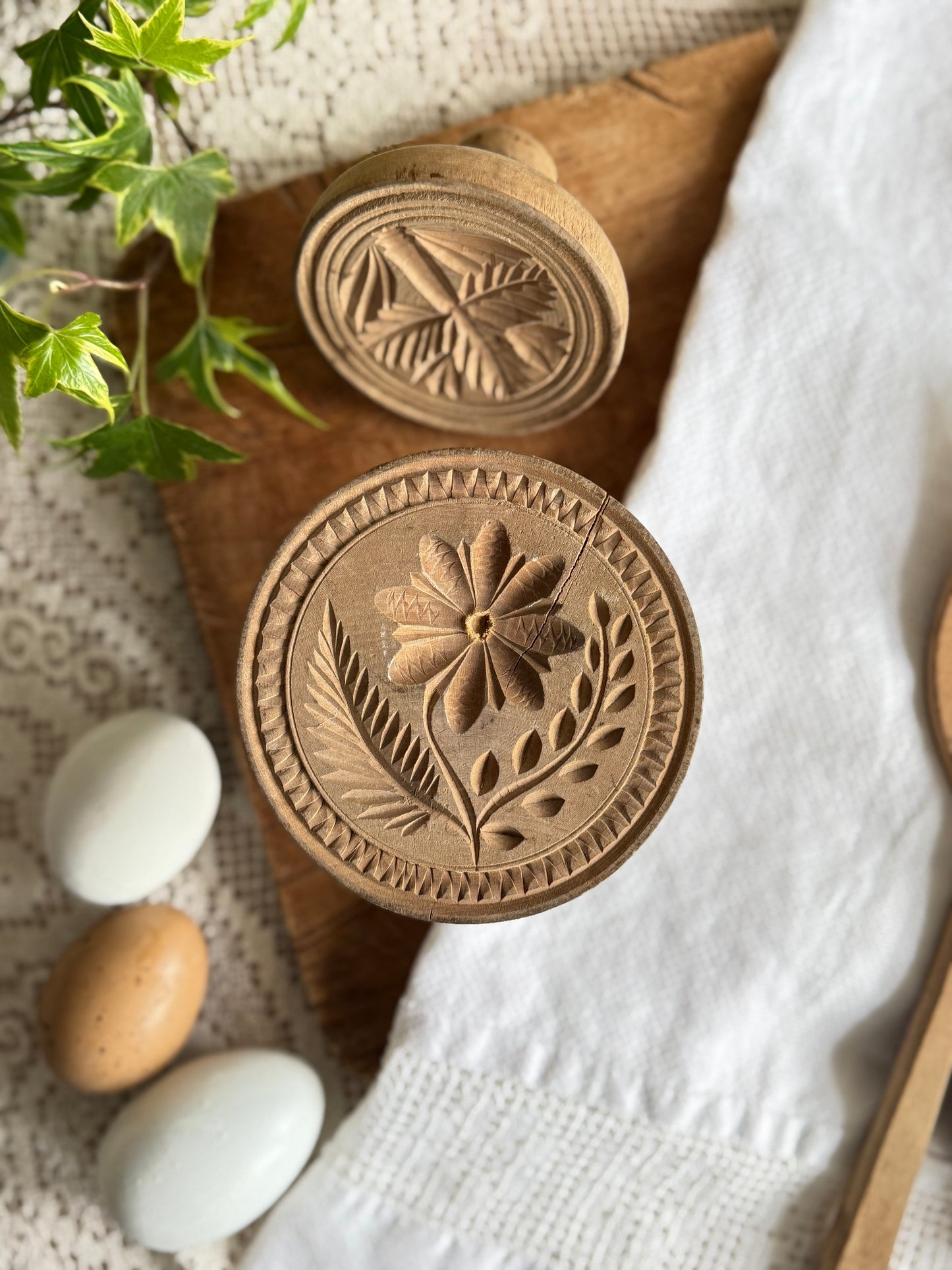 Large antique butter stamp