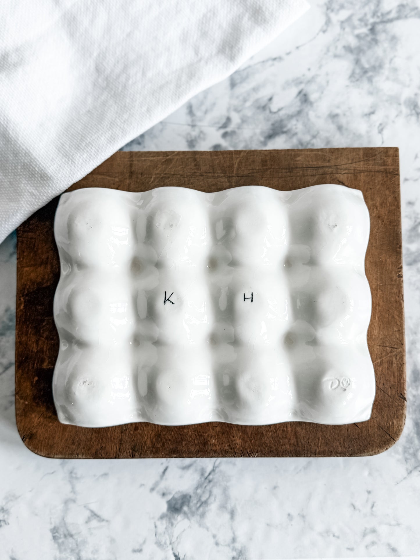 Porcelain Egg Crate Dish