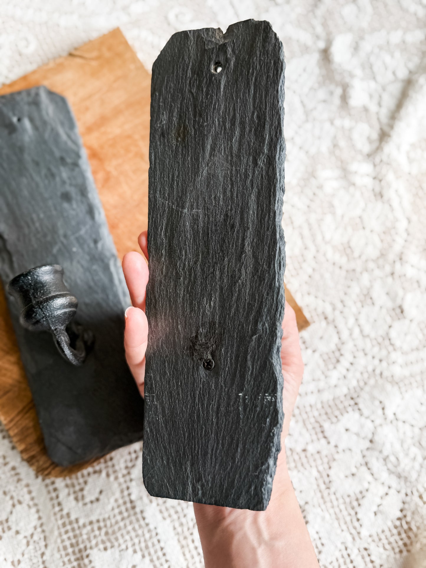 Handmade Slate and iron wall sconces