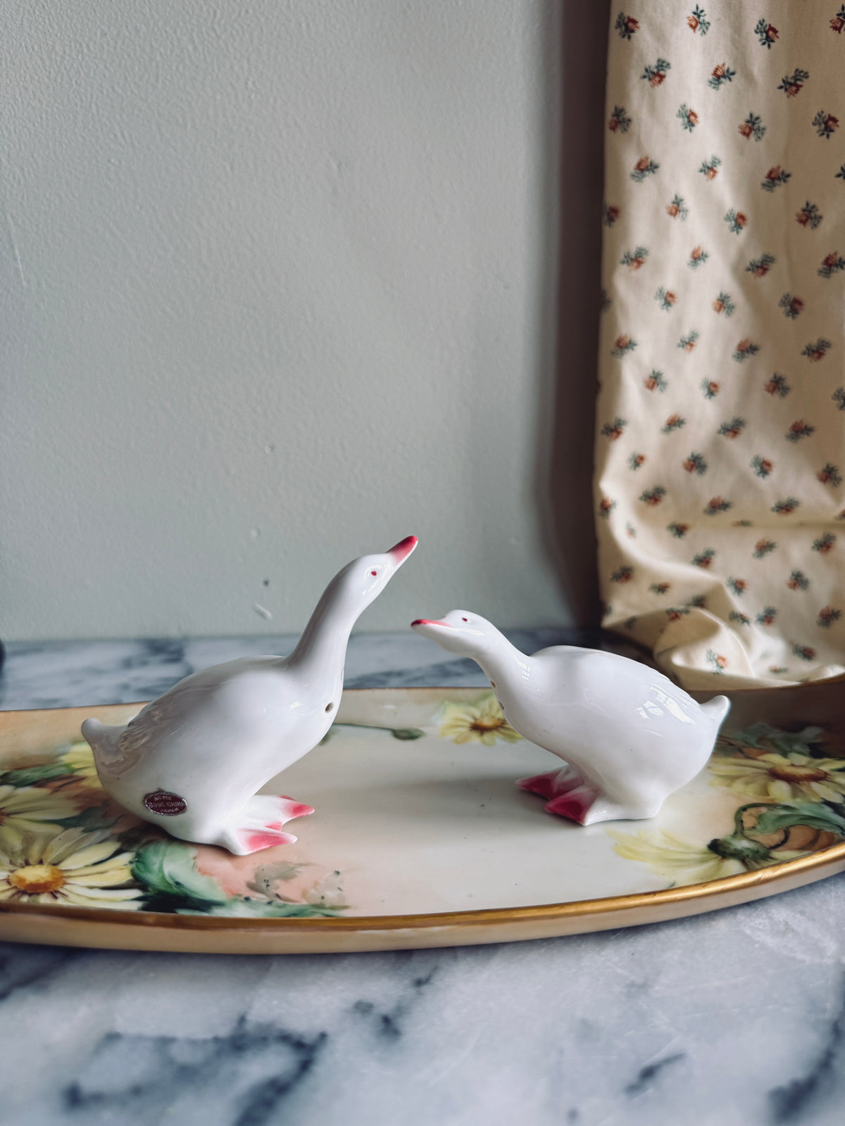Bone China Geese salt and pepper shakers