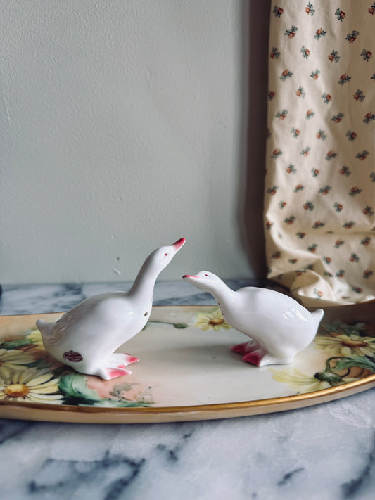 Bone China Geese salt and pepper shakers