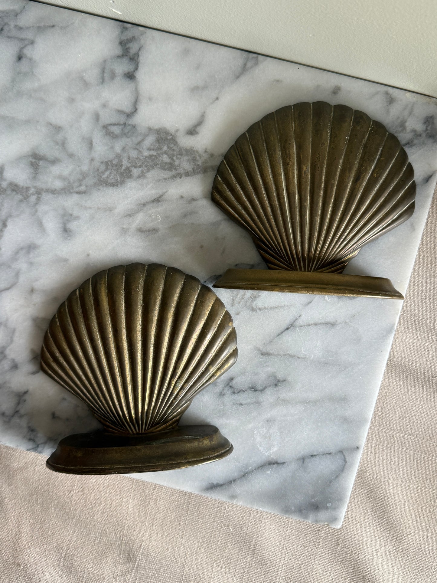 Brass shell bookends