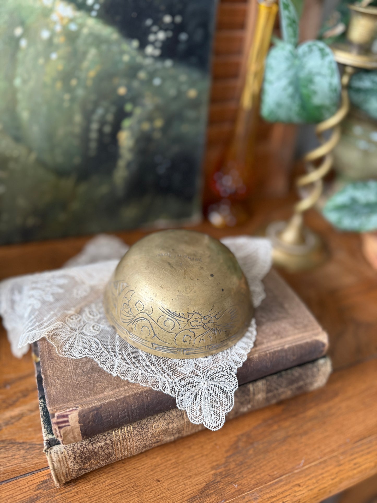 Small Etched Brass Bowl