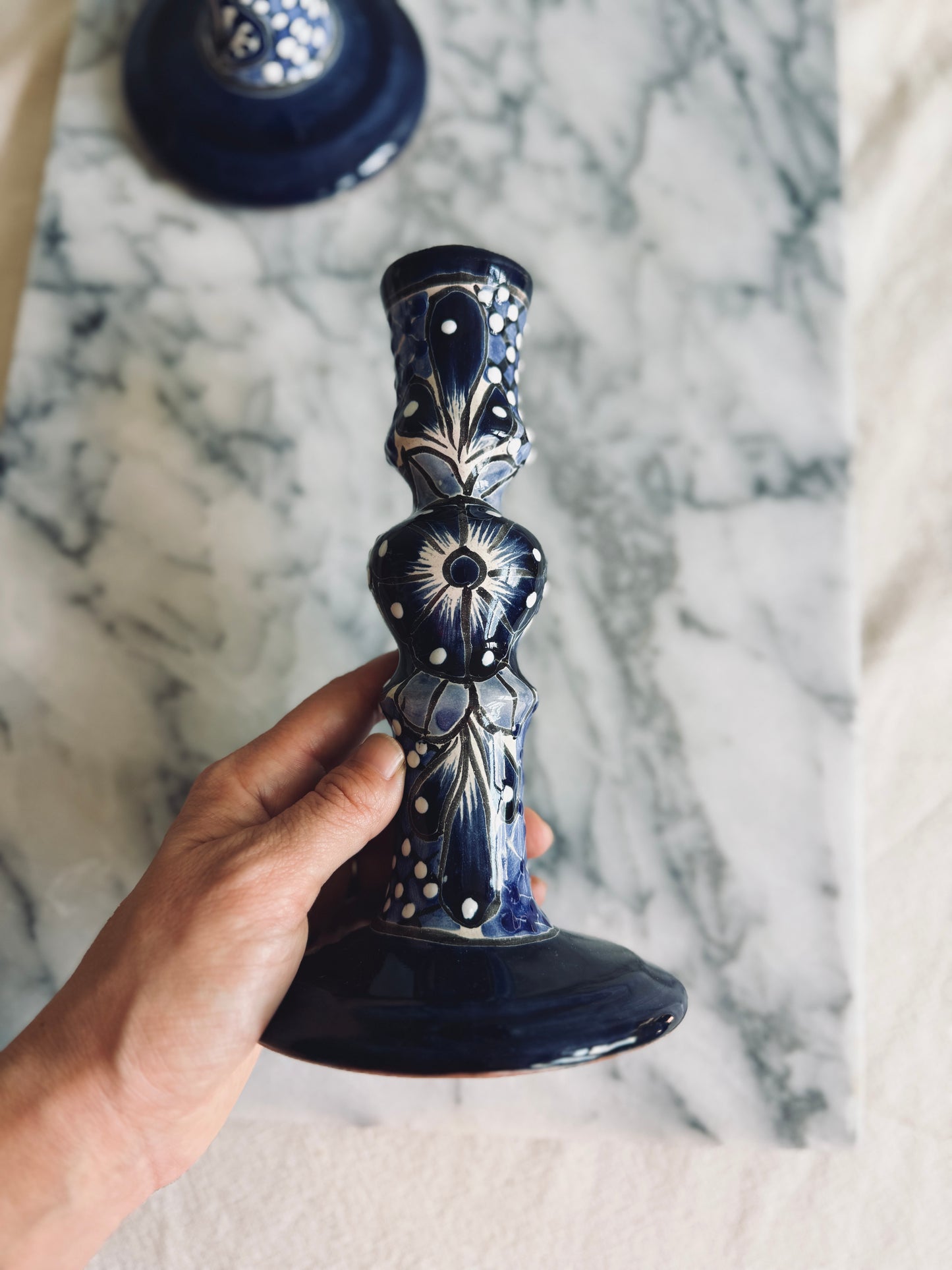 Hand-painted Talavera candlesticks