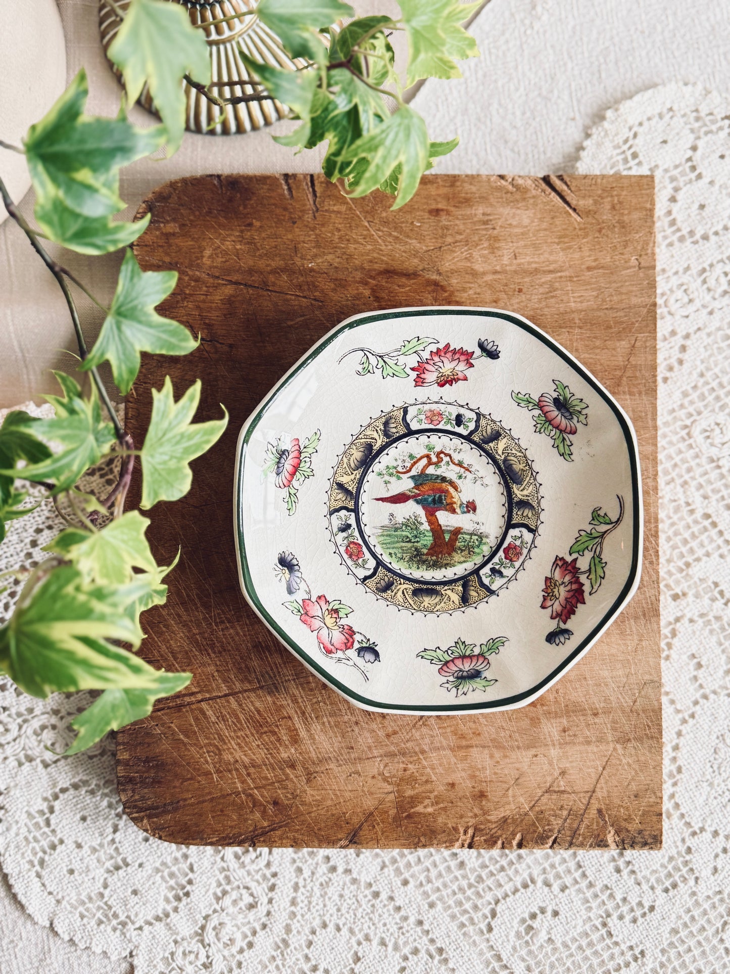 Vintage English Transferware Pheasant Plate