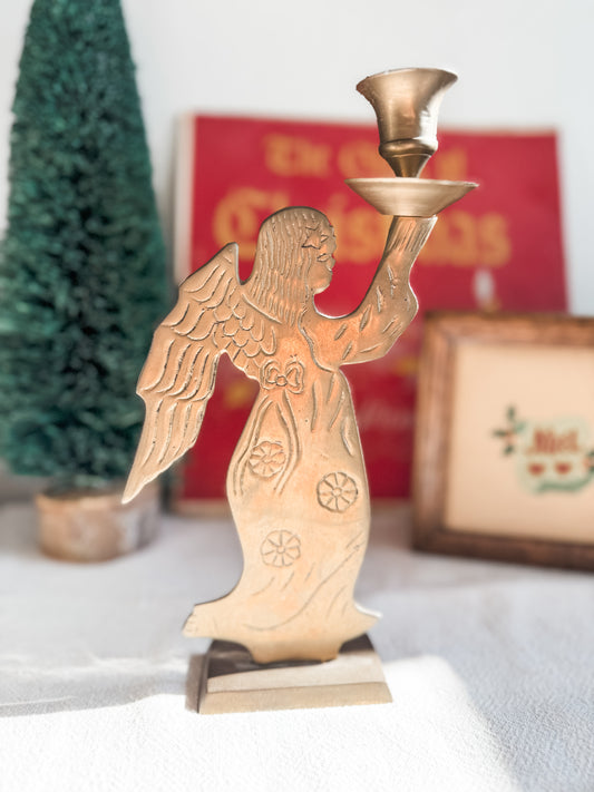 Brass Angel Candle Holder
