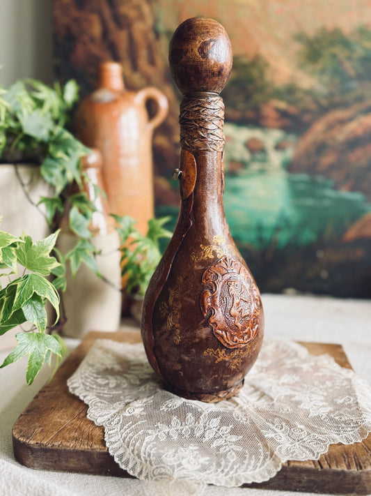 Italian leather wrapped decanter