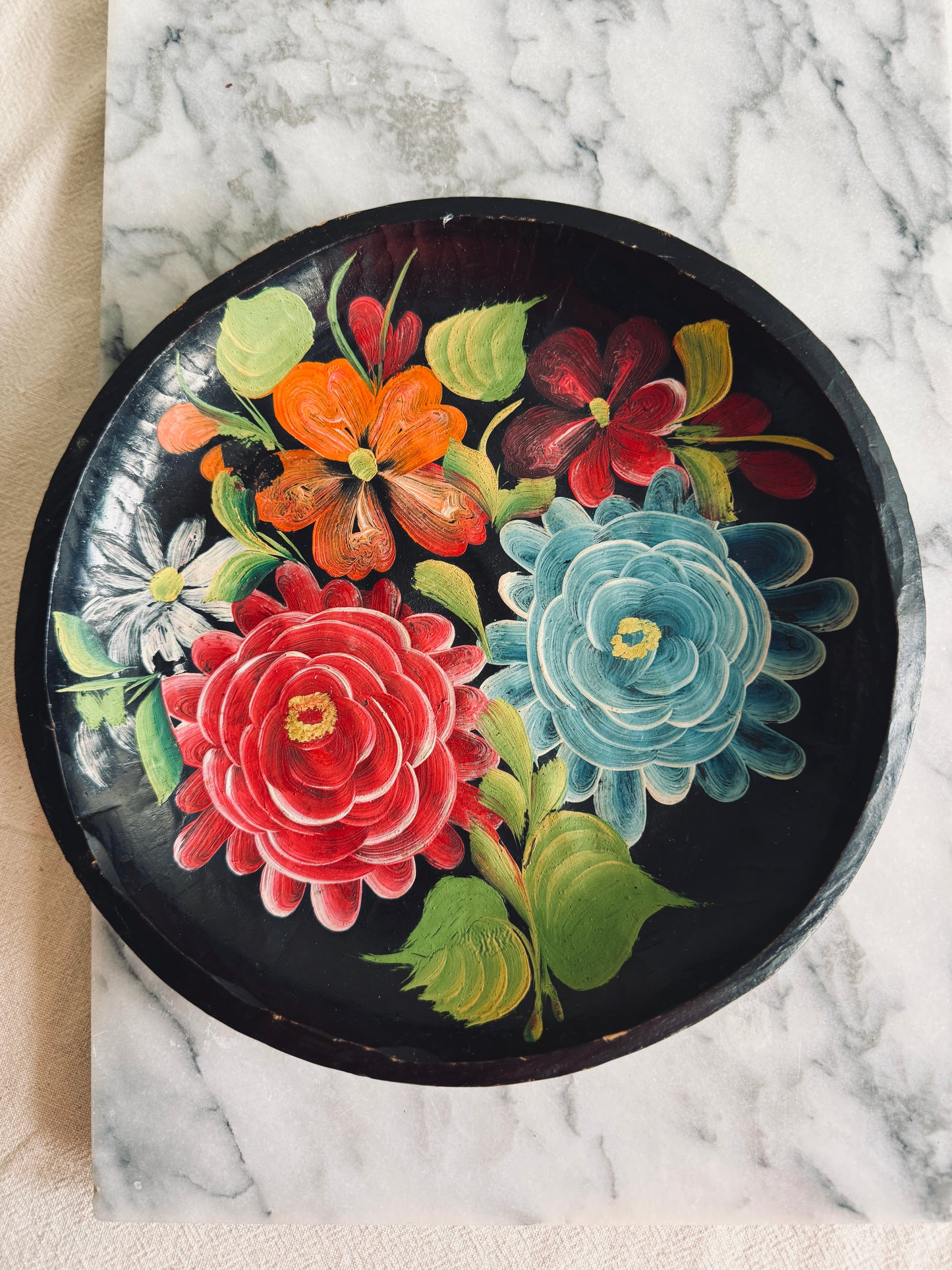 Handpainted Wooden Bowl