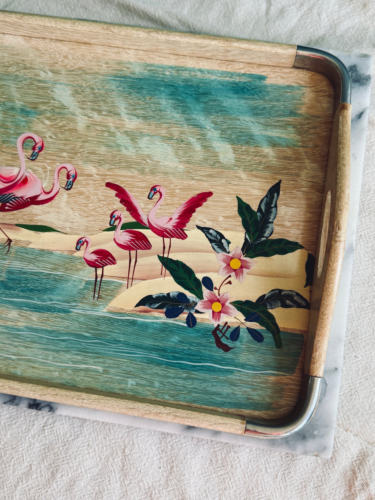 Vintage flamingo tray