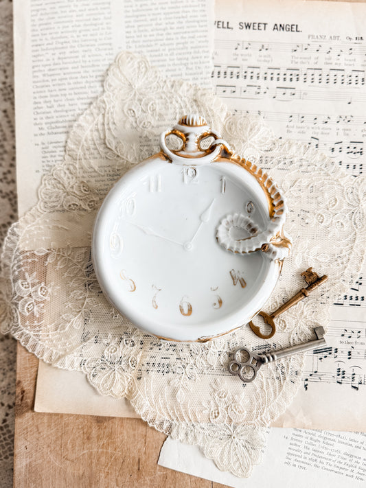 Hand painted porcelain clock dish