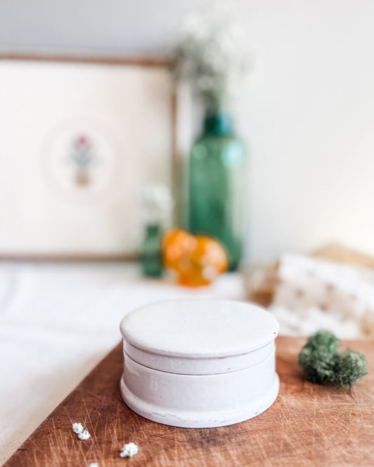 Plain White Ironstone Lidded Pot