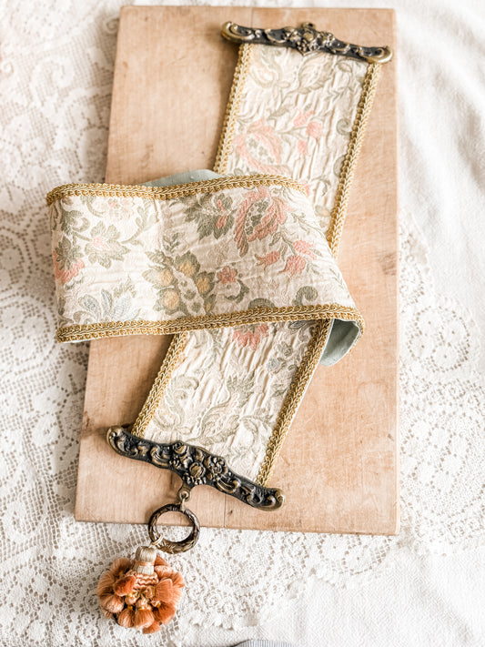 Soft Pastel Floral Vintage Floral bell pull