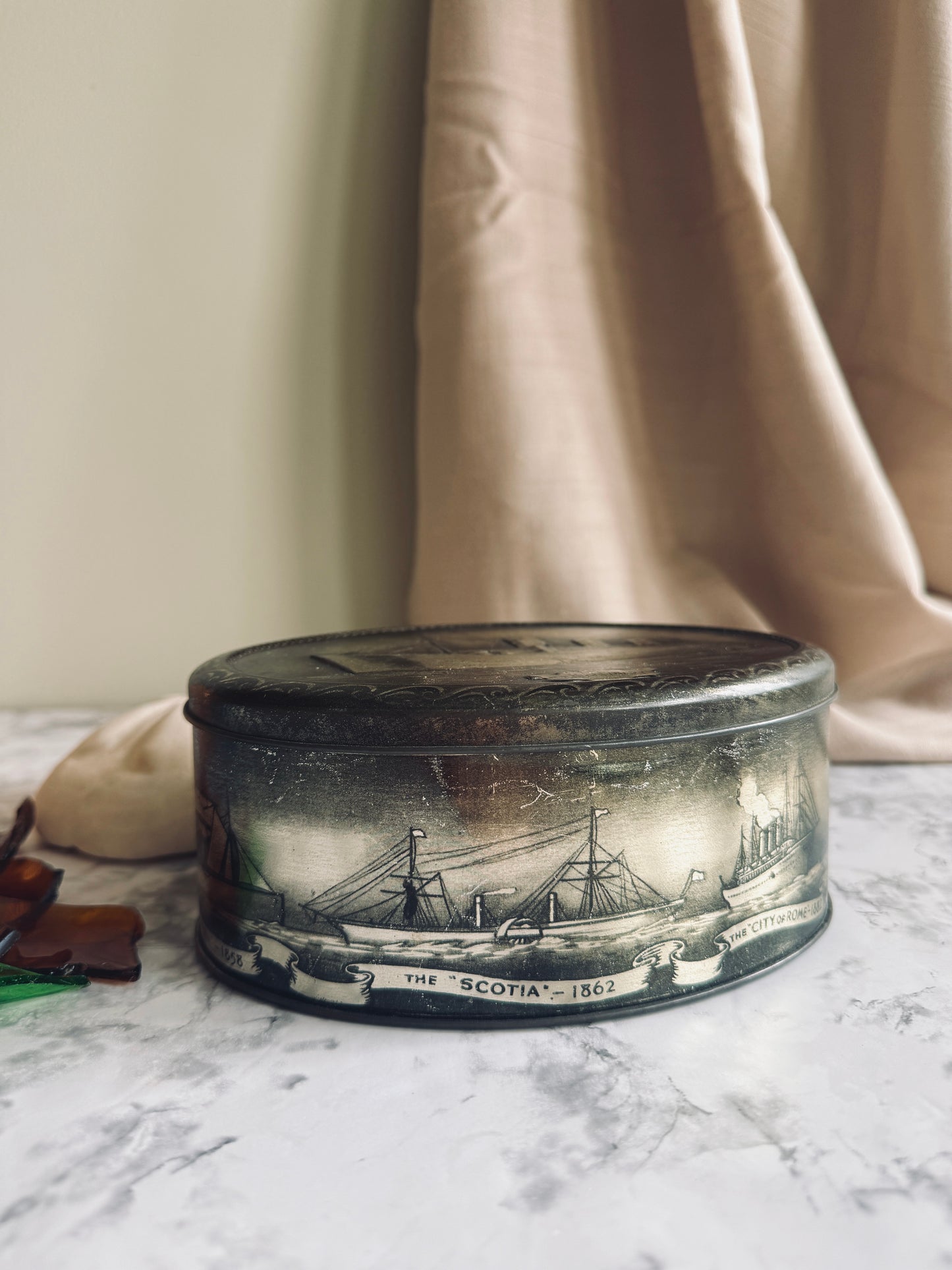 The Queen Mary antique tin