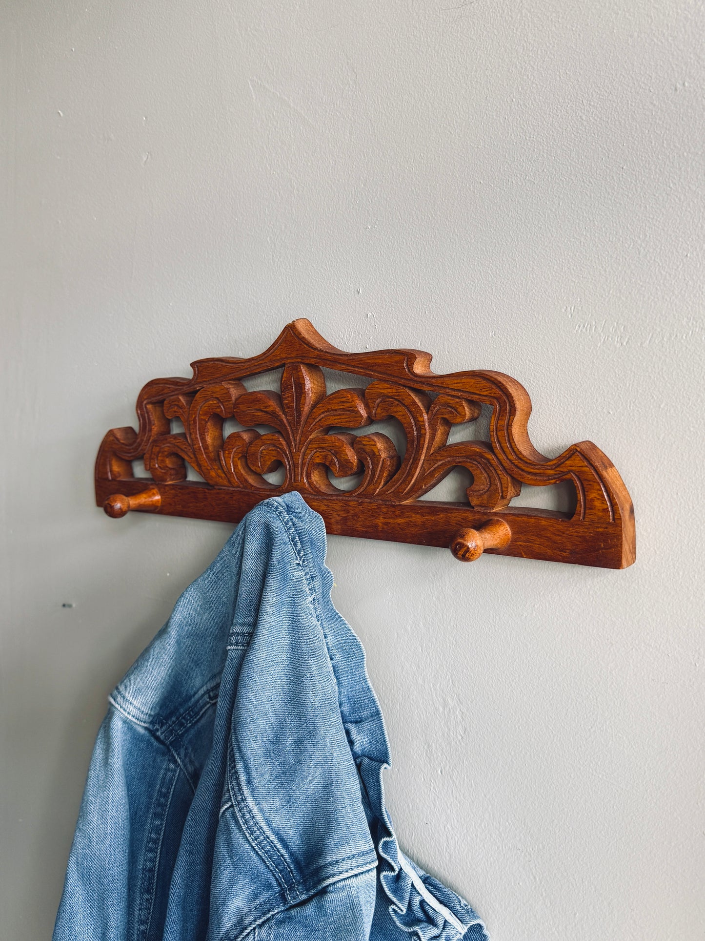 Vintage Handcarved wooden rack