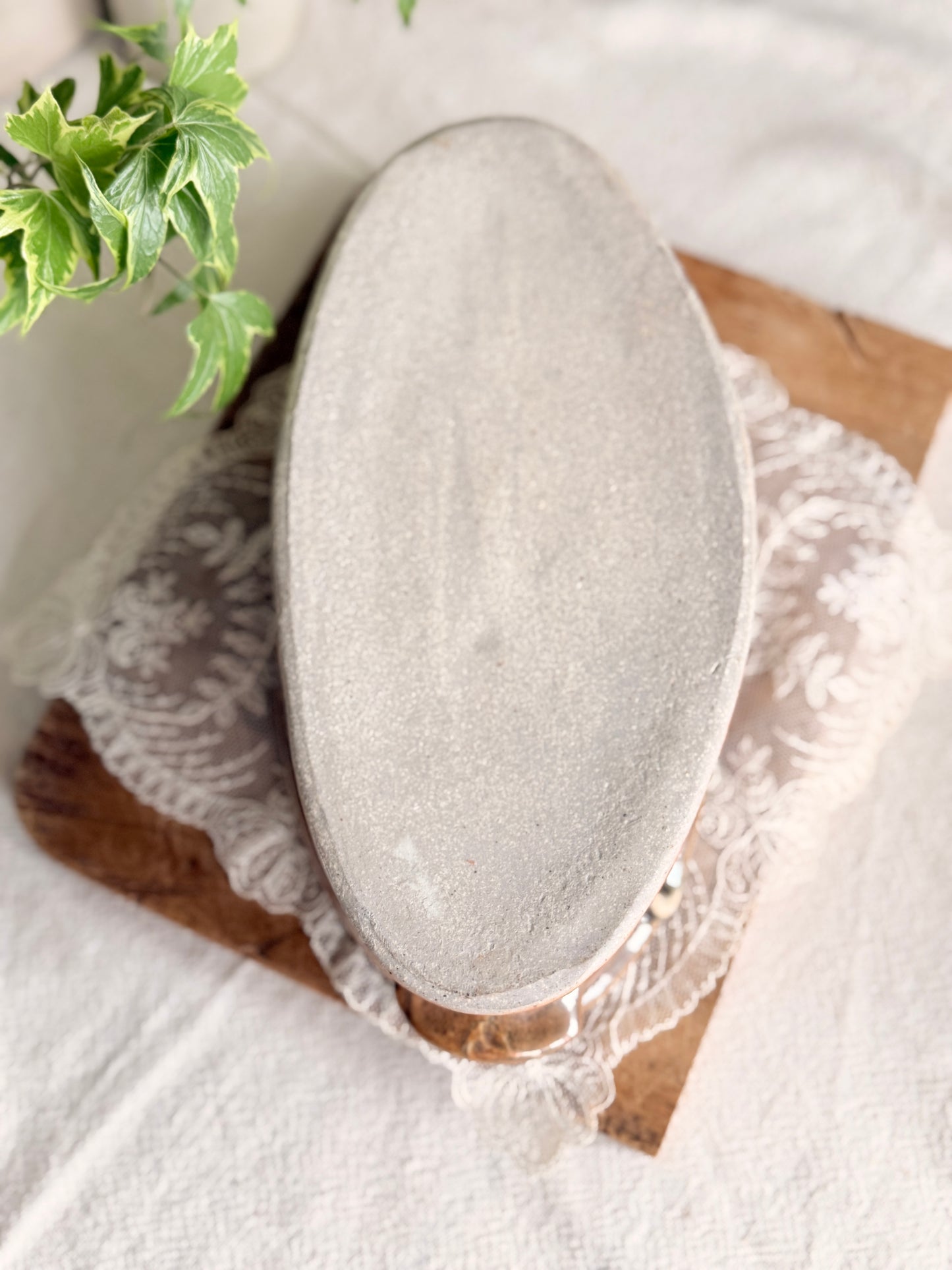 Studio pottery oval dish with handles