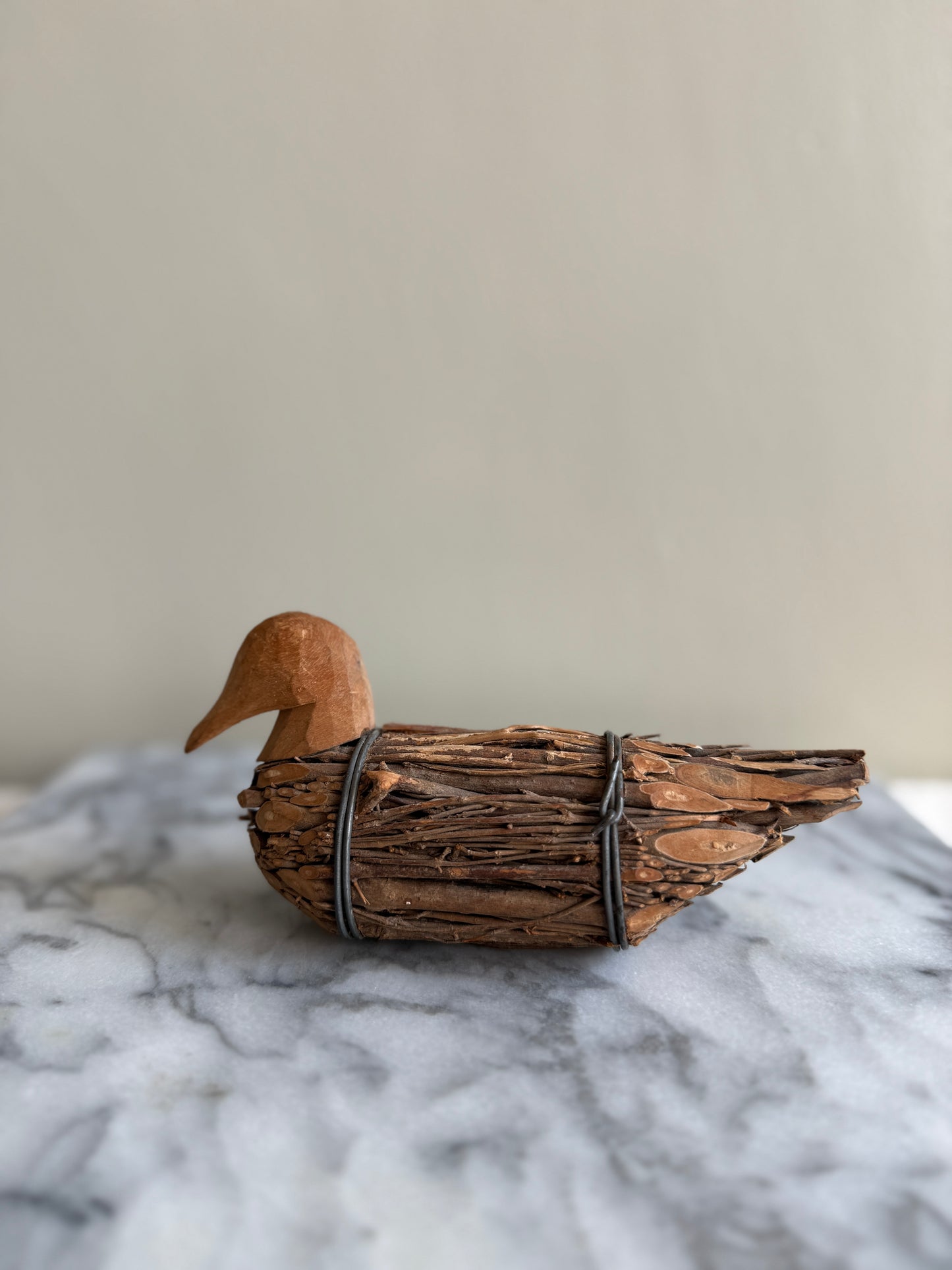 Folk art twig duck
