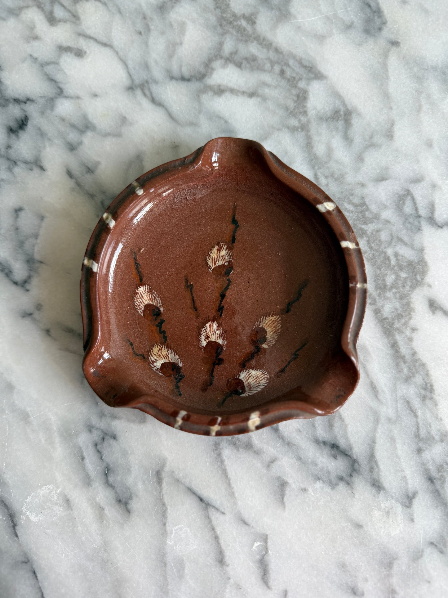 Vintage studio pottery pinecraft clay Ashtray